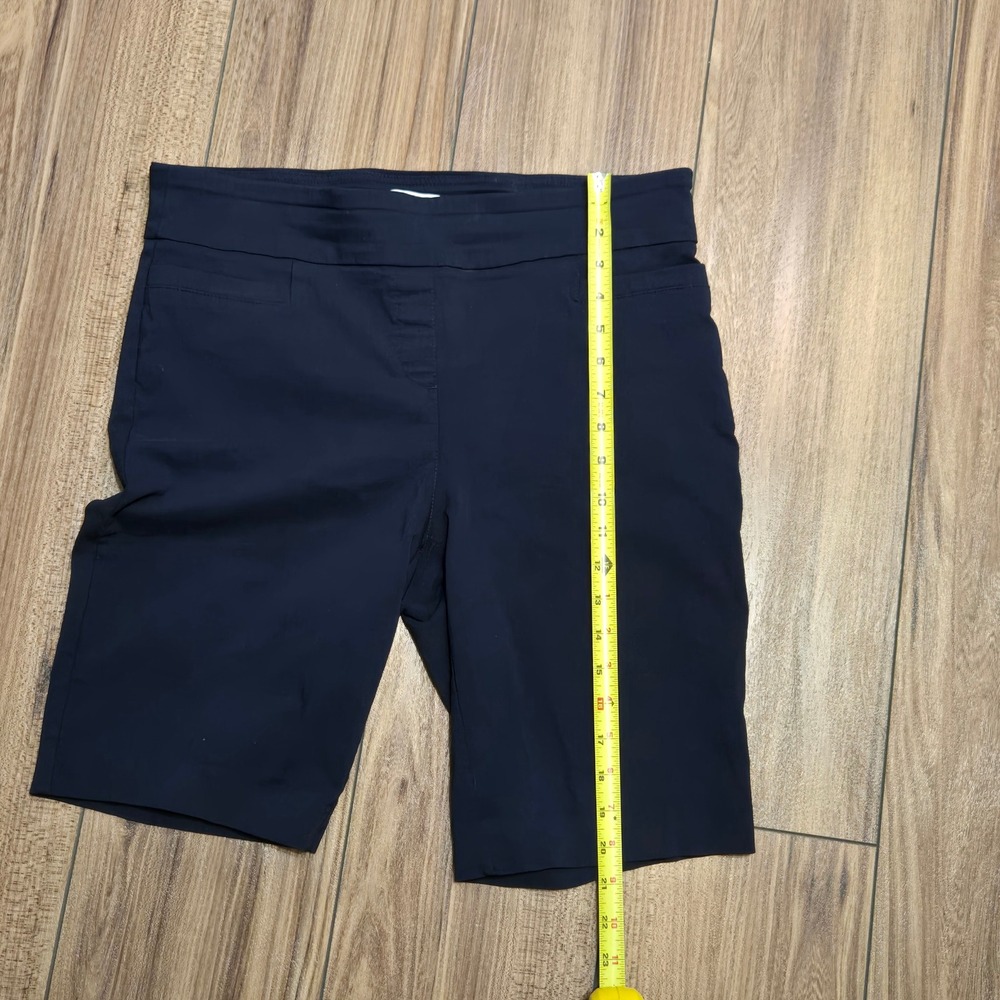 Dana Buchman Navy Blue Pull On Bermuda Shorts Stretch Size L Regular - Picture 5 of 11